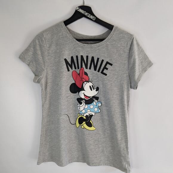 Disney Minnie Mouse Gray Short Sleeve Family Fun Tee Sz Small - Picture 1 of 4